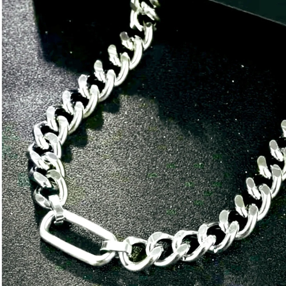 Stainless steel heavy Cuban titanium steel men’s chain 24” long, width 1 cm - Picture 2 of 4